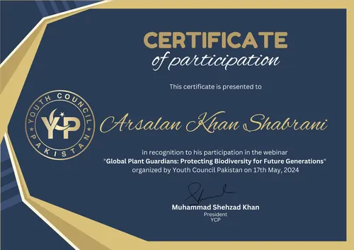Global Plant Guardians Biodiversity Certificate
